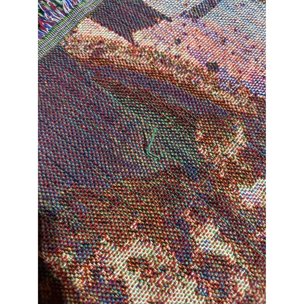 Budweiser Clydesdale Winter Brewery Woven Tapestry Throw Blanket 100% Cotton